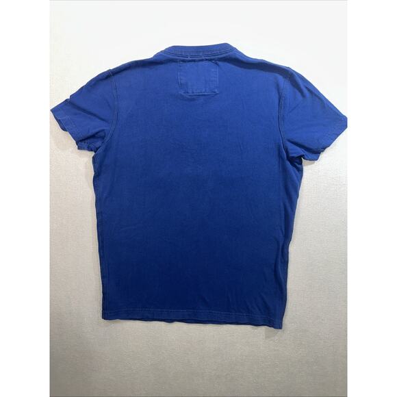 Abercrombie & Fitch Muscle Shirt Y2K Mens Med Navy New York Embroidered - Picture 7 of 9